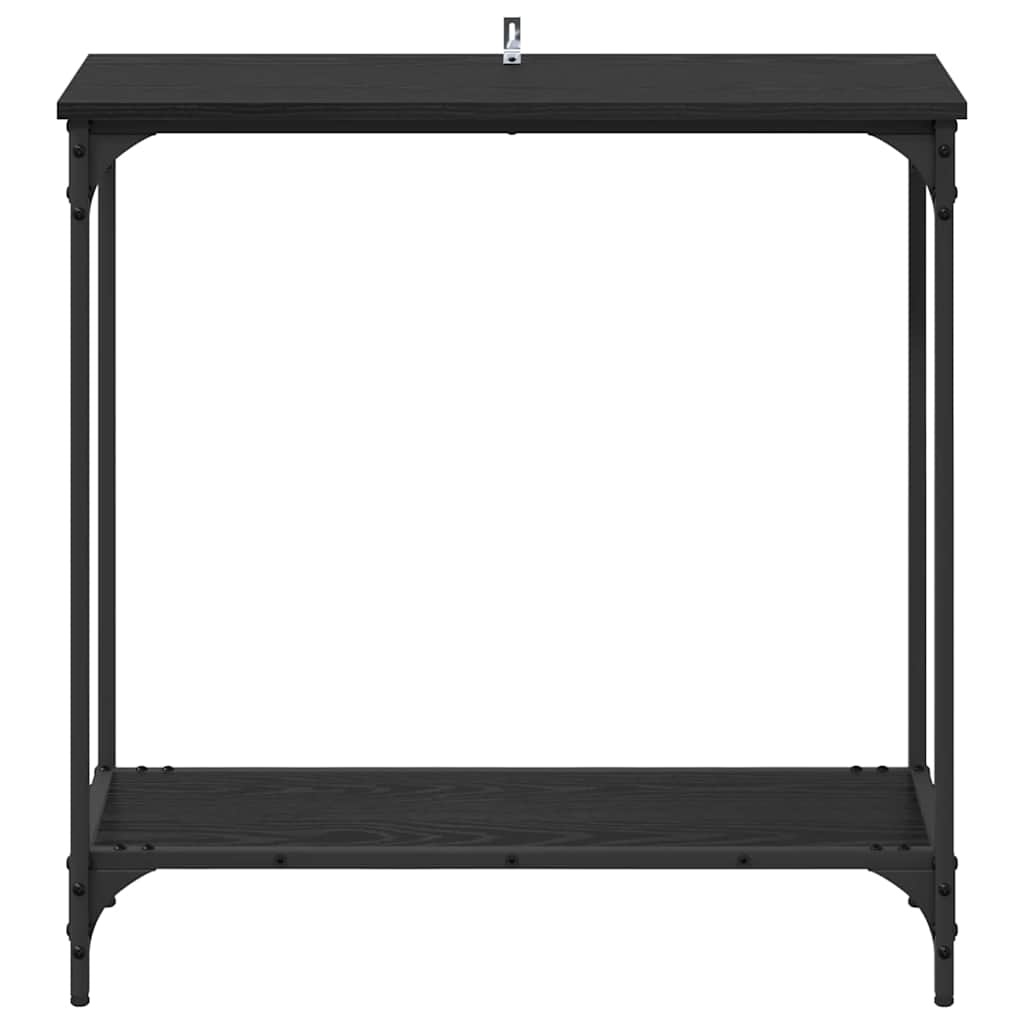 VidaXL Wandtafel met plank Zwart eiken 75 x 30.5 x 75 cm Bewerkt hout