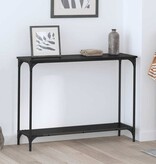 VidaXL Wandtafel met plank Zwart eiken 101 x 30.5 x 75 cm Bewerkt hout