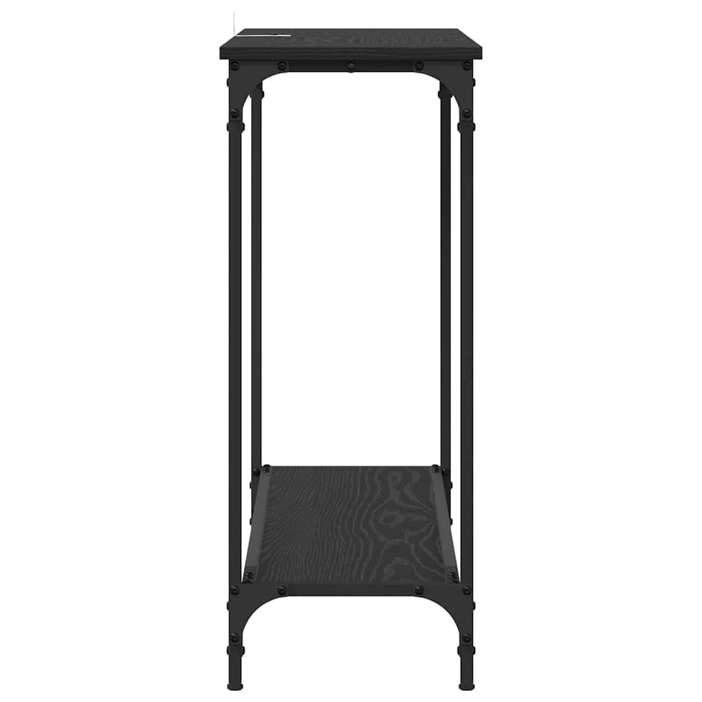 VidaXL Wandtafel met plank Zwart eiken 101 x 30.5 x 75 cm Bewerkt hout