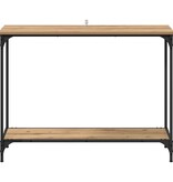 VidaXL Wandtafel met plank artisanaal eikenkleurig 101 x 30.5 x 75 cm