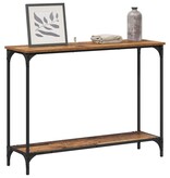 VidaXL Wandtafel met plank Oud hout 101 x 30.5 x 75 cm Bewerkt hout