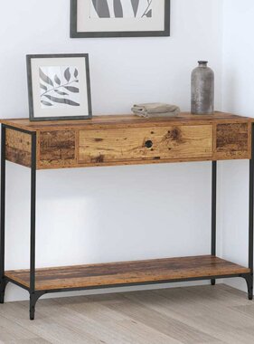 VidaXL Wandtafel Other Oud hout 100 x 34.5 x 75 cm Bewerkt hout