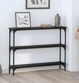 VidaXL Wandtafel met plank Zwart eiken 100 x 22.5 x 75 cm Bewerkt hout