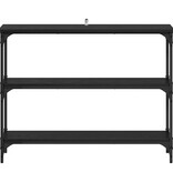 VidaXL Wandtafel met plank Zwart eiken 100 x 22.5 x 75 cm Bewerkt hout