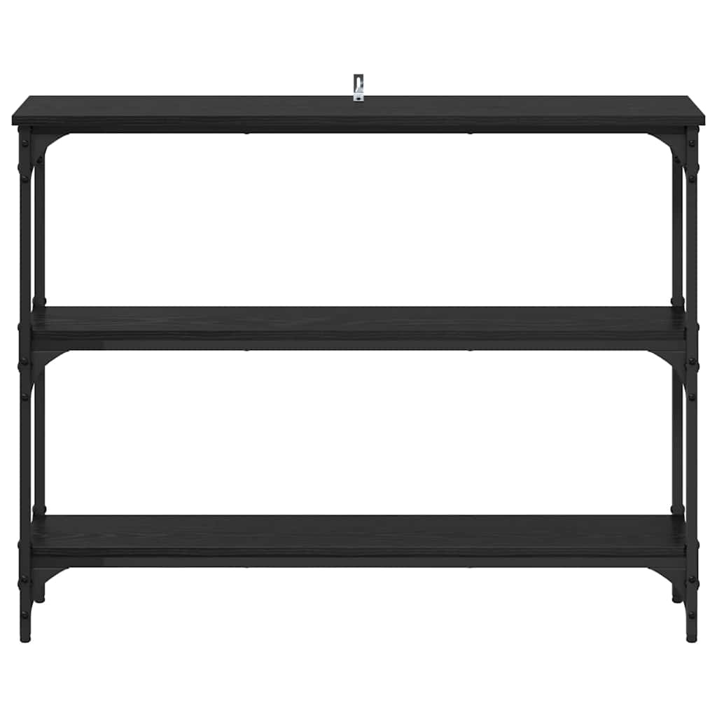 VidaXL Wandtafel met plank Zwart eiken 100 x 22.5 x 75 cm Bewerkt hout