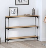 VidaXL Wandtafel met plank artisanaal eikenkleurig 100 x 22.5 x 75 cm