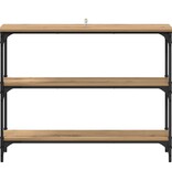 VidaXL Wandtafel met plank artisanaal eikenkleurig 100 x 22.5 x 75 cm