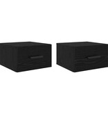 VidaXL Nachtkastje 2 pcs Zwart eiken 35 x 35 x 20 cm Bewerkt hout