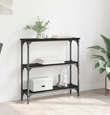 VidaXL Wandtafel met plank met opslag Zwart eiken 75 x 22.5 x 75 cm