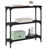 VidaXL Wandtafel met plank met opslag Zwart eiken 75 x 22.5 x 75 cm