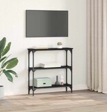 VidaXL Wandtafel met plank met opslag Zwart eiken 75 x 22.5 x 75 cm