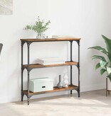 VidaXL Wandtafel Oud hout 75 x 22.5 x 75 cm Engineered hout en metaal