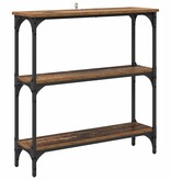 VidaXL Wandtafel Oud hout 75 x 22.5 x 75 cm Engineered hout en metaal