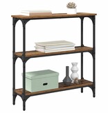 VidaXL Wandtafel Oud hout 75 x 22.5 x 75 cm Engineered hout en metaal