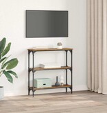 VidaXL Wandtafel Oud hout 75 x 22.5 x 75 cm Engineered hout en metaal