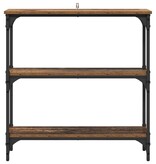 VidaXL Wandtafel Oud hout 75 x 22.5 x 75 cm Engineered hout en metaal