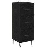 VidaXL Dressoir met lade Zwart eiken 34 x 34.5 x 90 cm Bewerkt hout