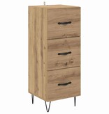 VidaXL Dressoir artisanaal eikenkleurig 34 x 34.5 x 90 cm Bewerkt hout