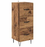 VidaXL Dressoir met lade Oud hout 34 x 34.5 x 90 cm Bewerkt hout