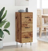 VidaXL Dressoir met lade Oud hout 34 x 34.5 x 90 cm Bewerkt hout