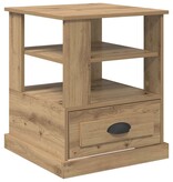 VidaXL Nachtkastje met lade artisanaal eikenkleurig 50 x 50 x 60 cm