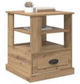 VidaXL Nachtkastje met lade artisanaal eikenkleurig 50 x 50 x 60 cm