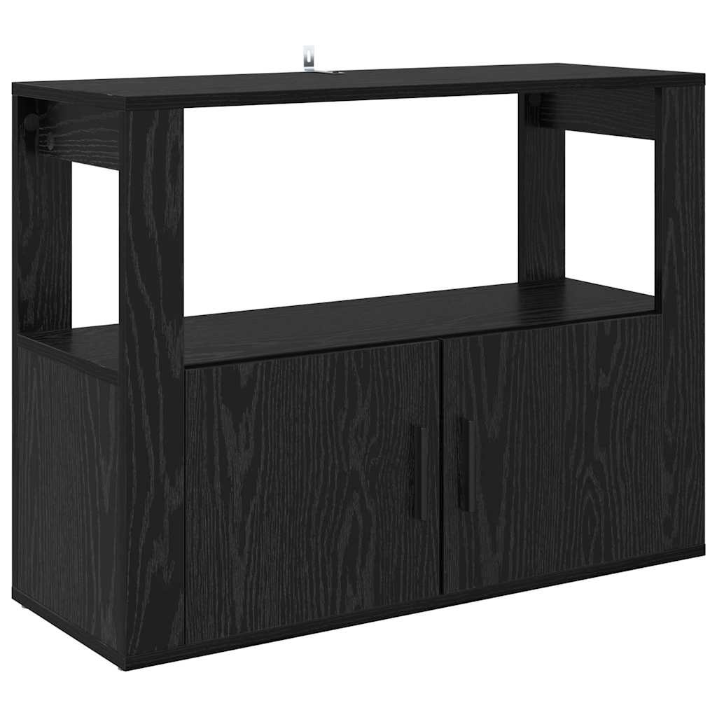 VidaXL Dressoir Zwart eiken 80 x 30 x 60 cm Bewerkt hout