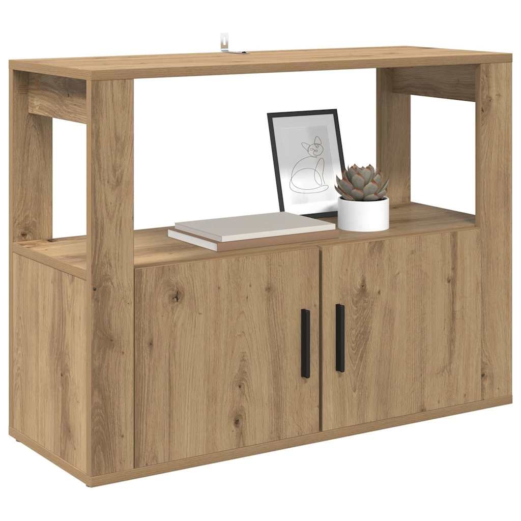 VidaXL Dressoir artisanaal eikenkleurig 80 x 30 x 60 cm Bewerkt hout