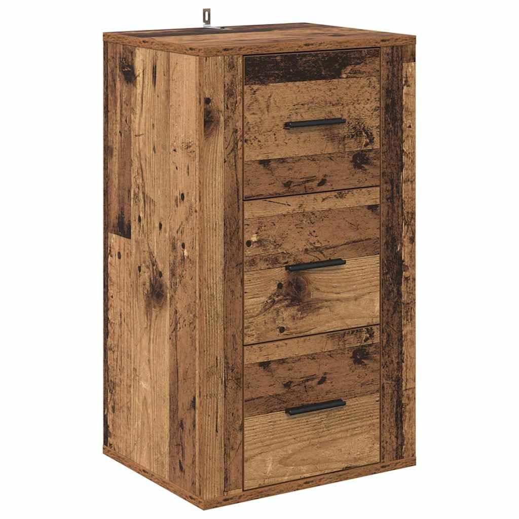 VidaXL Dressoir met lade Oud hout 40 x 33 x 70 cm Bewerkt hout