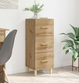 VidaXL Dressoir artisanaal eikenkleurig 34.5 x 34 x 90 cm Bewerkt hout