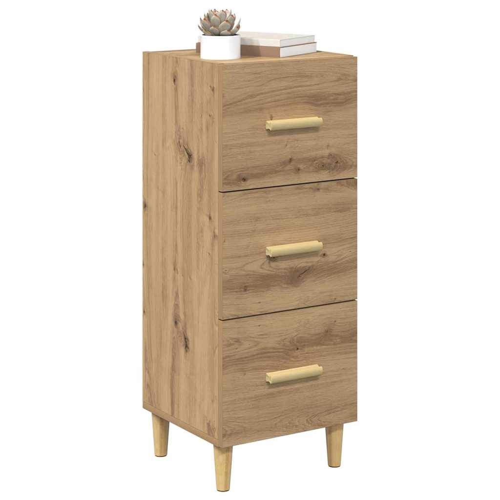 VidaXL Dressoir artisanaal eikenkleurig 34.5 x 34 x 90 cm Bewerkt hout