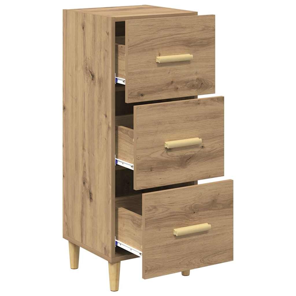 VidaXL Dressoir artisanaal eikenkleurig 34.5 x 34 x 90 cm Bewerkt hout