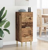 VidaXL Dressoir met lade Oud hout 34.5 x 34 x 90 cm Bewerkt hout