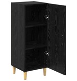 VidaXL Dressoir Zwart eiken 34.5 x 34 x 90 cm Bewerkt hout