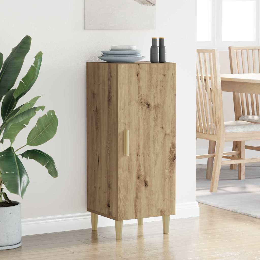 VidaXL Dressoir artisanaal eikenkleurig 34.5 x 34 x 90 cm Bewerkt hout