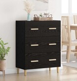 VidaXL Dressoir Zwart eiken 34 x 69,5 x 90 cm Bewerkt hout