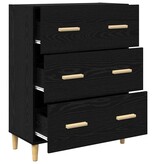 VidaXL Dressoir Zwart eiken 34 x 69,5 x 90 cm Bewerkt hout
