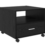 VidaXL Salontafel with Drawer Zwart eiken 55 x 55 x 45 cm Bewerkt hout