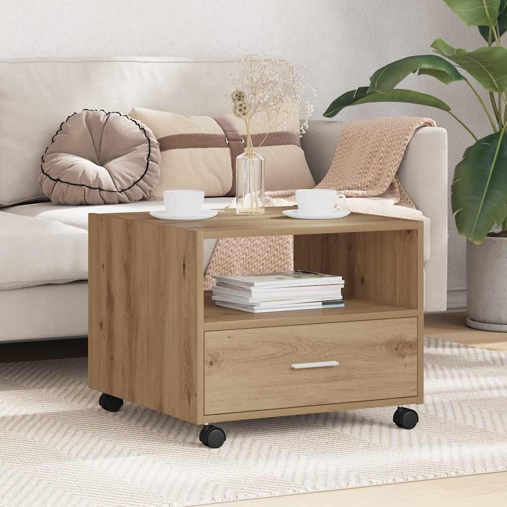 VidaXL Salontafel artisanaal eikenkleurig 55 x 55 x 45 cm Bewerkt hout