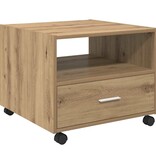 VidaXL Salontafel artisanaal eikenkleurig 55 x 55 x 45 cm Bewerkt hout