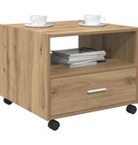 VidaXL Salontafel artisanaal eikenkleurig 55 x 55 x 45 cm Bewerkt hout