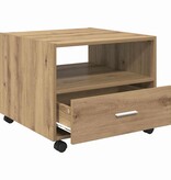 VidaXL Salontafel artisanaal eikenkleurig 55 x 55 x 45 cm Bewerkt hout