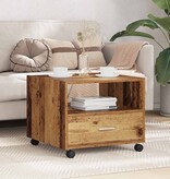 VidaXL Salontafel with Drawer Oud hout 55 x 55 x 45 cm Bewerkt hout