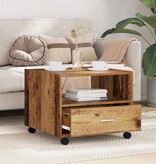 VidaXL Salontafel with Drawer Oud hout 55 x 55 x 45 cm Bewerkt hout