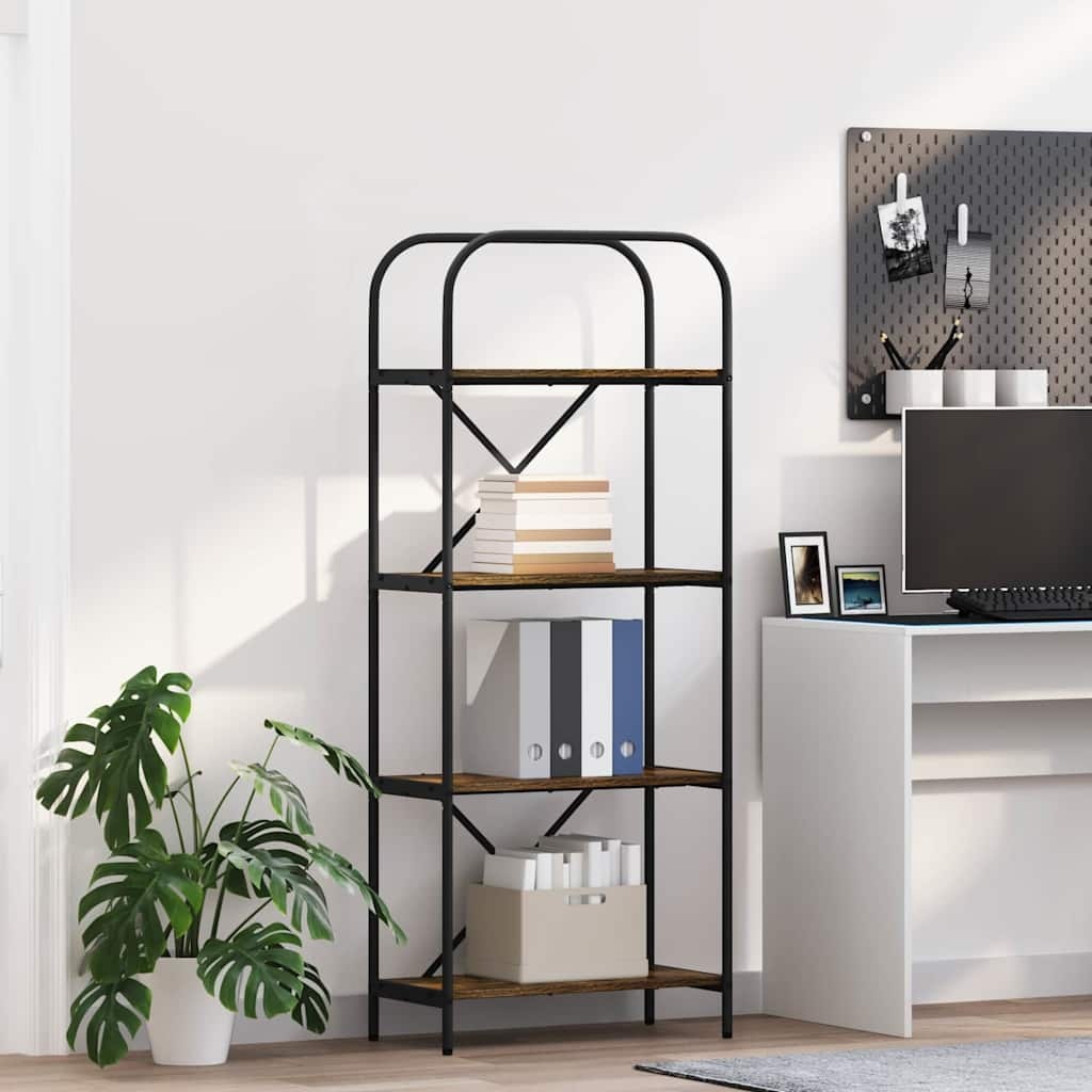 VidaXL Boekenkast Gerookt eiken 60 x 30 x 146 cm Bewerkt hout