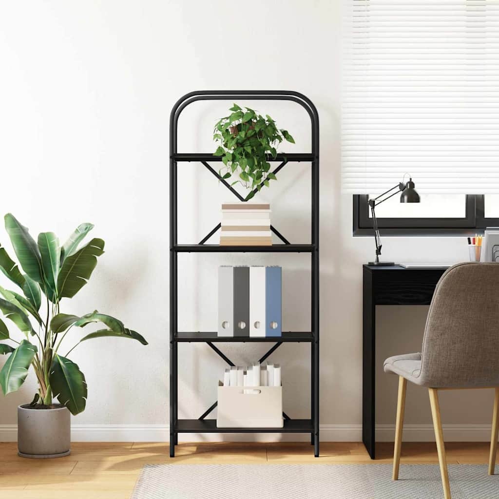 VidaXL Boekenkast Zwart eiken 60 x 30 x 146 cm Bewerkt hout