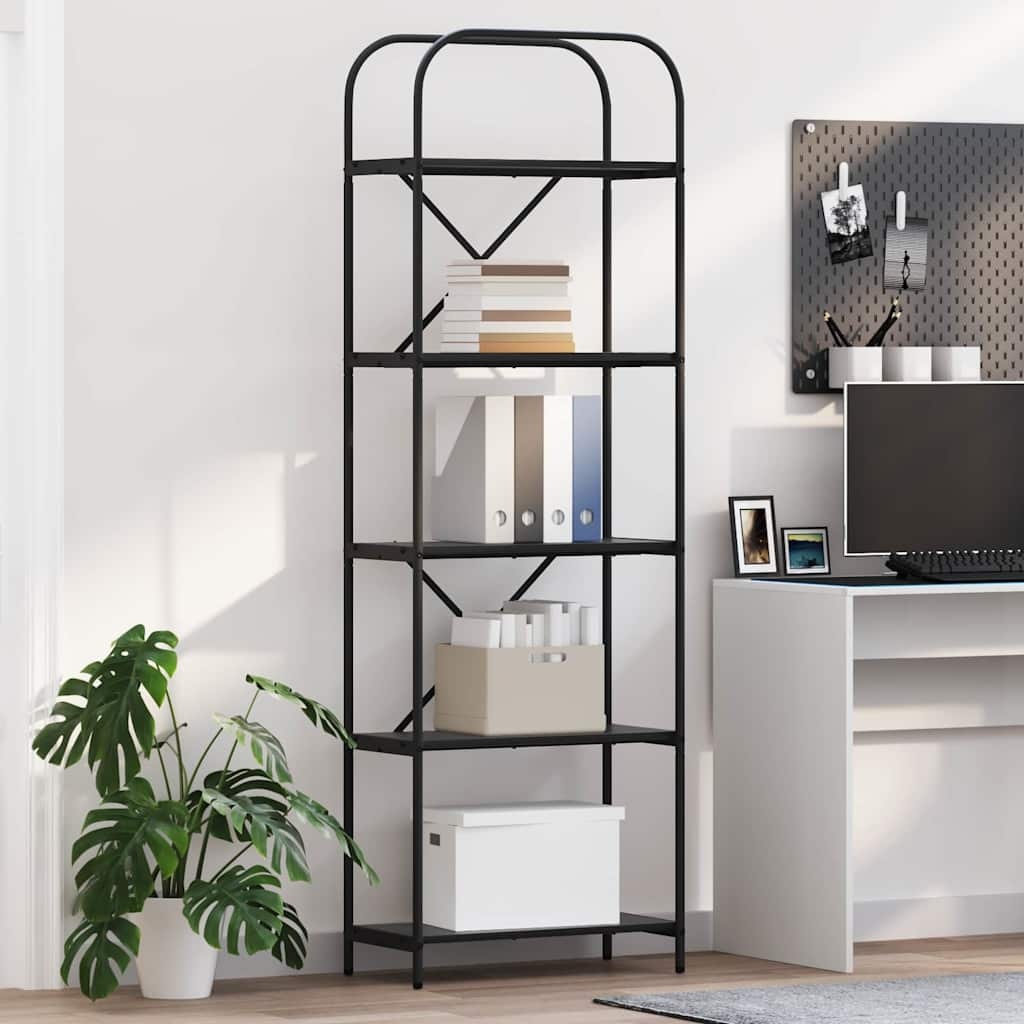 VidaXL Boekenkast Zwart eiken 60 x 30 x 183 cm Bewerkt hout