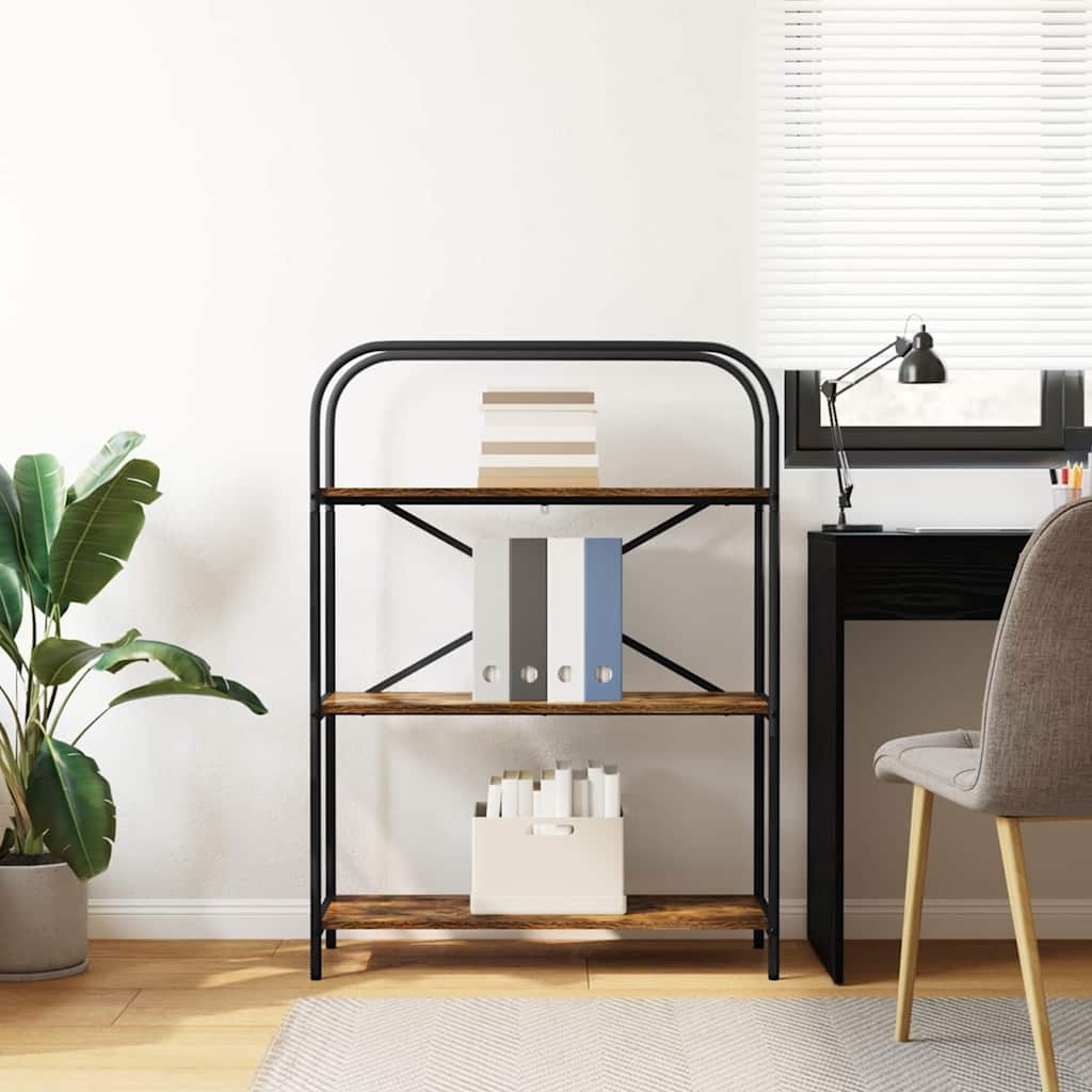 VidaXL Boekenkast Gerookt eiken 80 x 30 x 109 cm Bewerkt hout