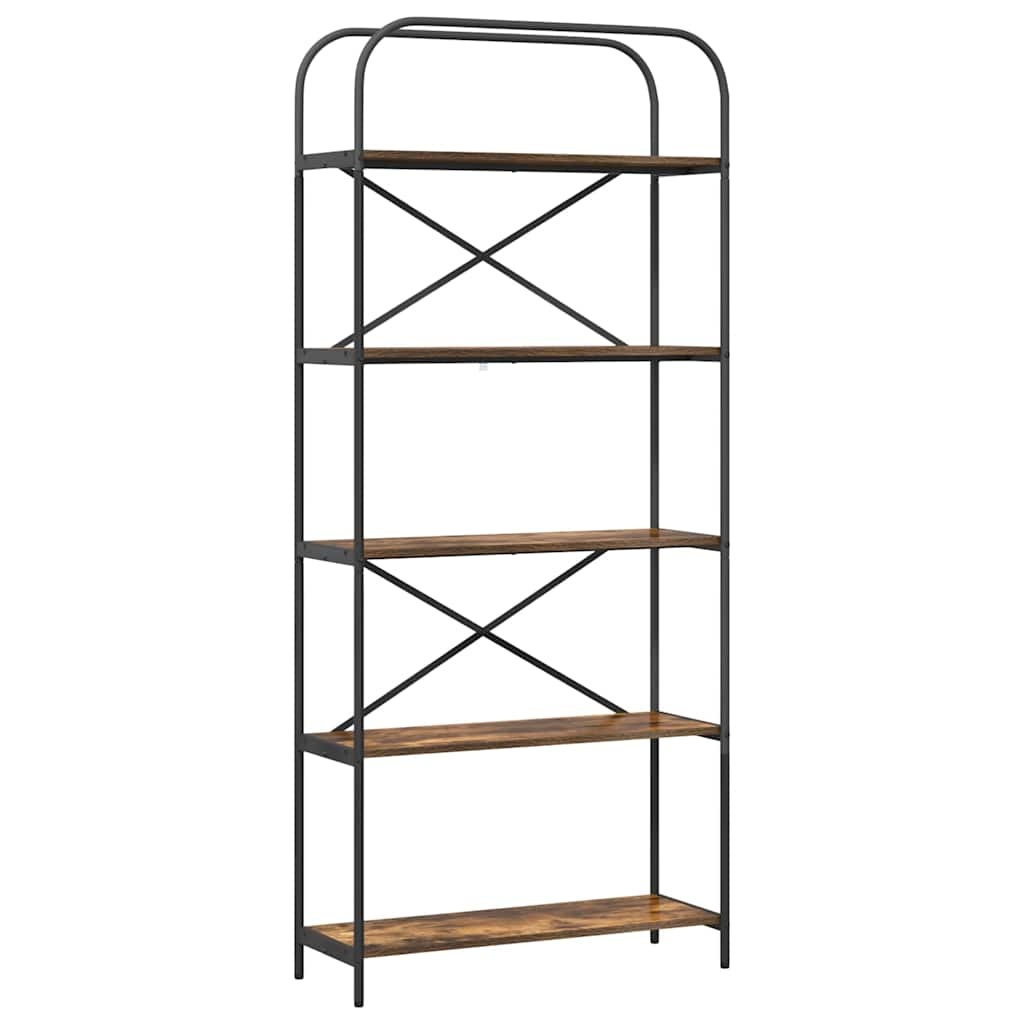 VidaXL Boekenkast Gerookt eiken 80 x 30 x 183 cm Bewerkt hout