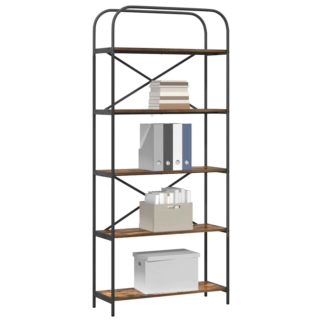 VidaXL Boekenkast Gerookt eiken 80 x 30 x 183 cm Bewerkt hout